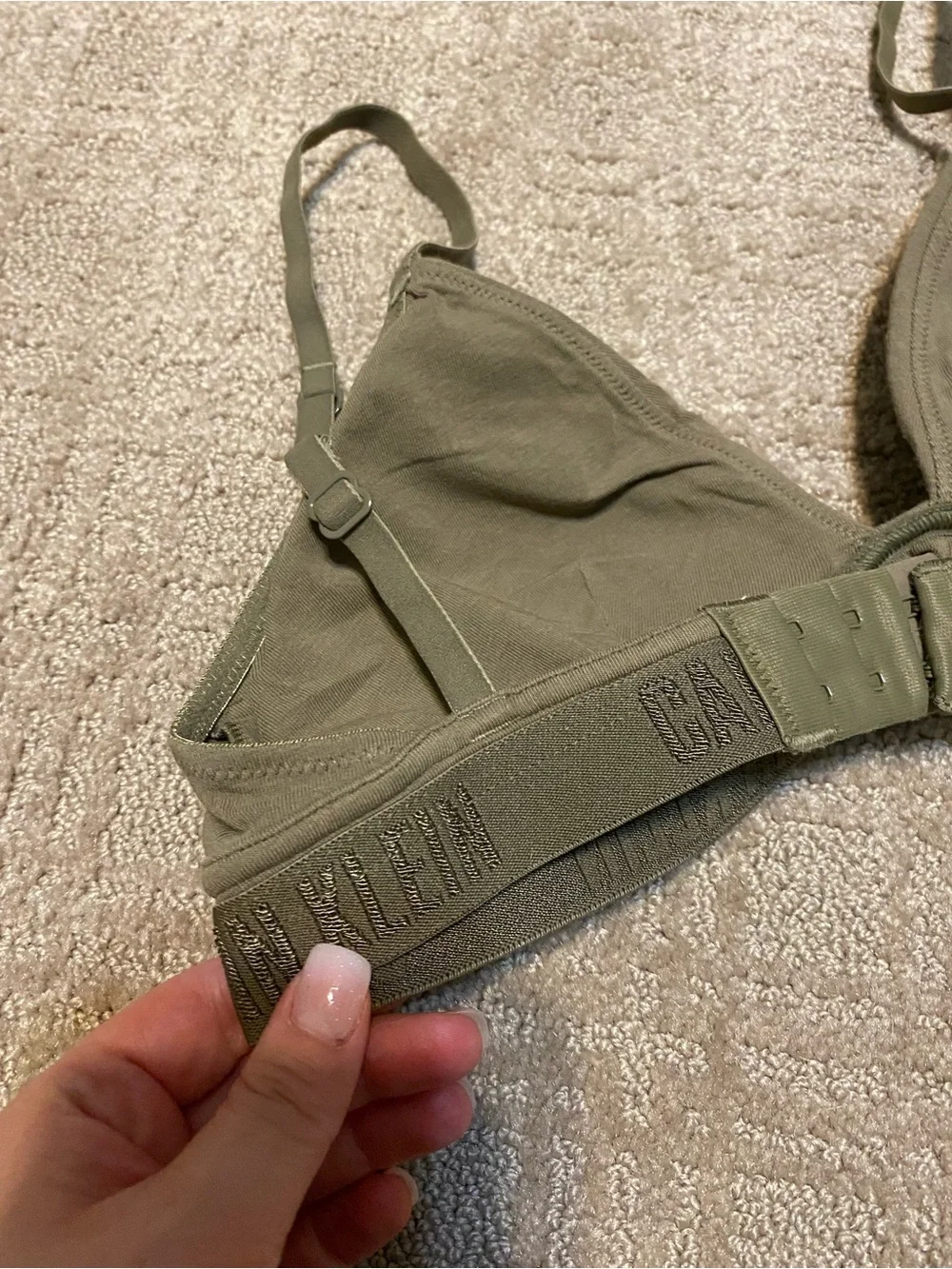 {Calvin Klein} Cotton Sport Bra | Olive Green ~ Size Small - Picture 9 of 15